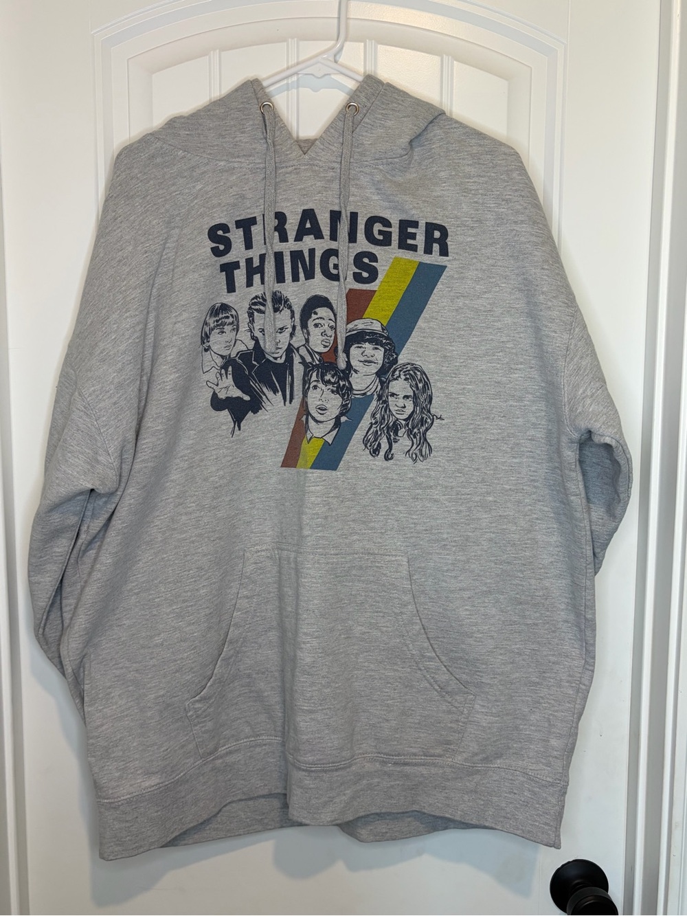 Stranger Things Graphic Light Gray Pullover Hoodie